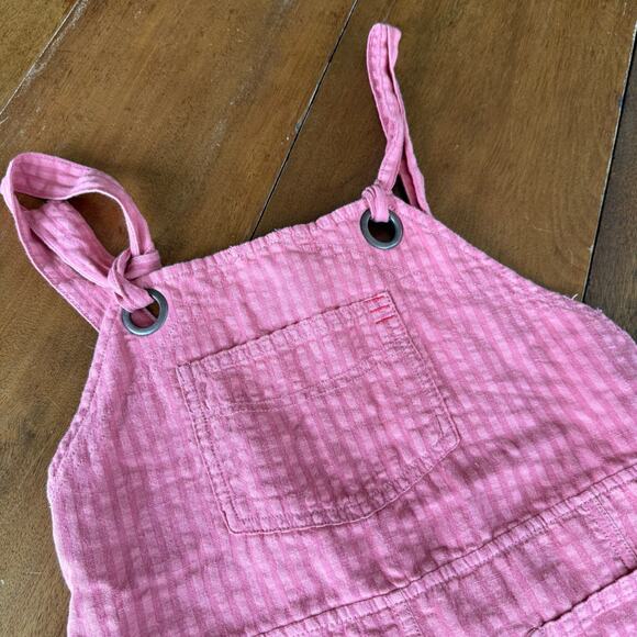 BDG Urban Outfitters Sadie Linen Blend Shortalls Overall Shorts Pink Sz Sml Boho - Picture 8 of 15